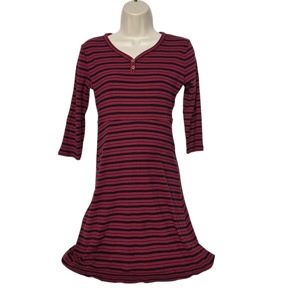 Old Navy Women's Ribbed Knit Striped Tunic Dress Red Black XL - Picture 2 of 4